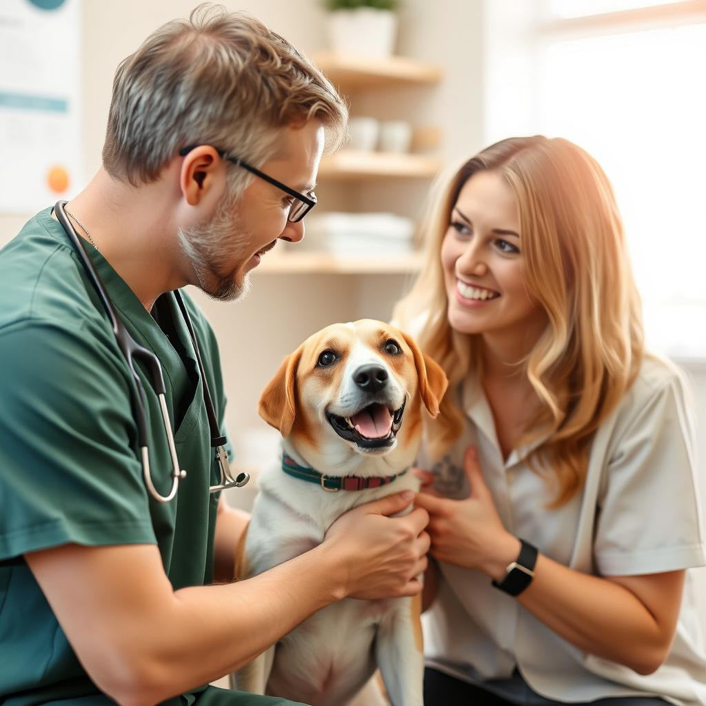 veterinario habla con el cliente
